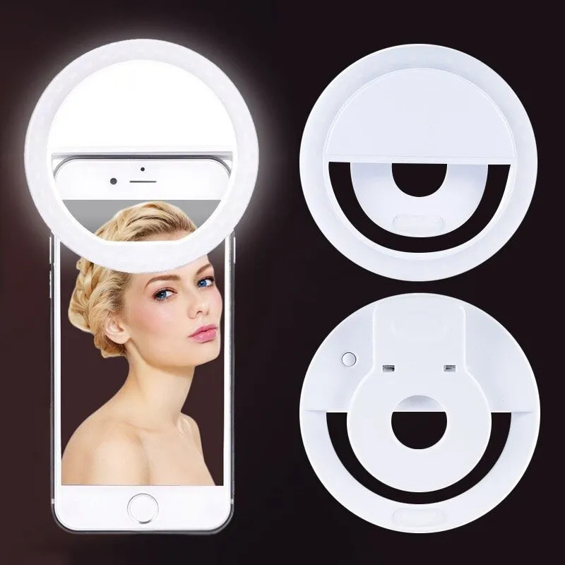 Quality Photography Lighting - USB Rechargeable LED Selfie Ring Light