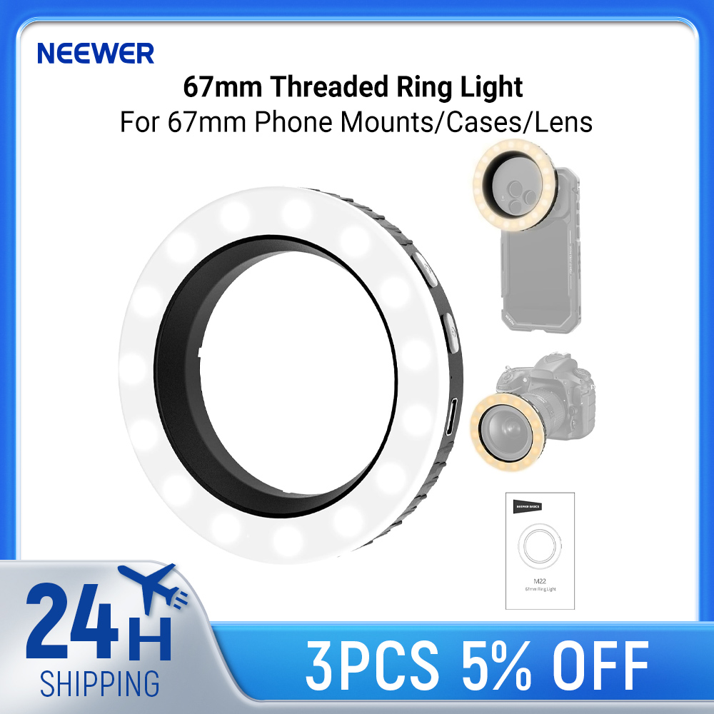 Photography Lighting Circle - NEEWER Basics 67mm Threaded Ring Light
