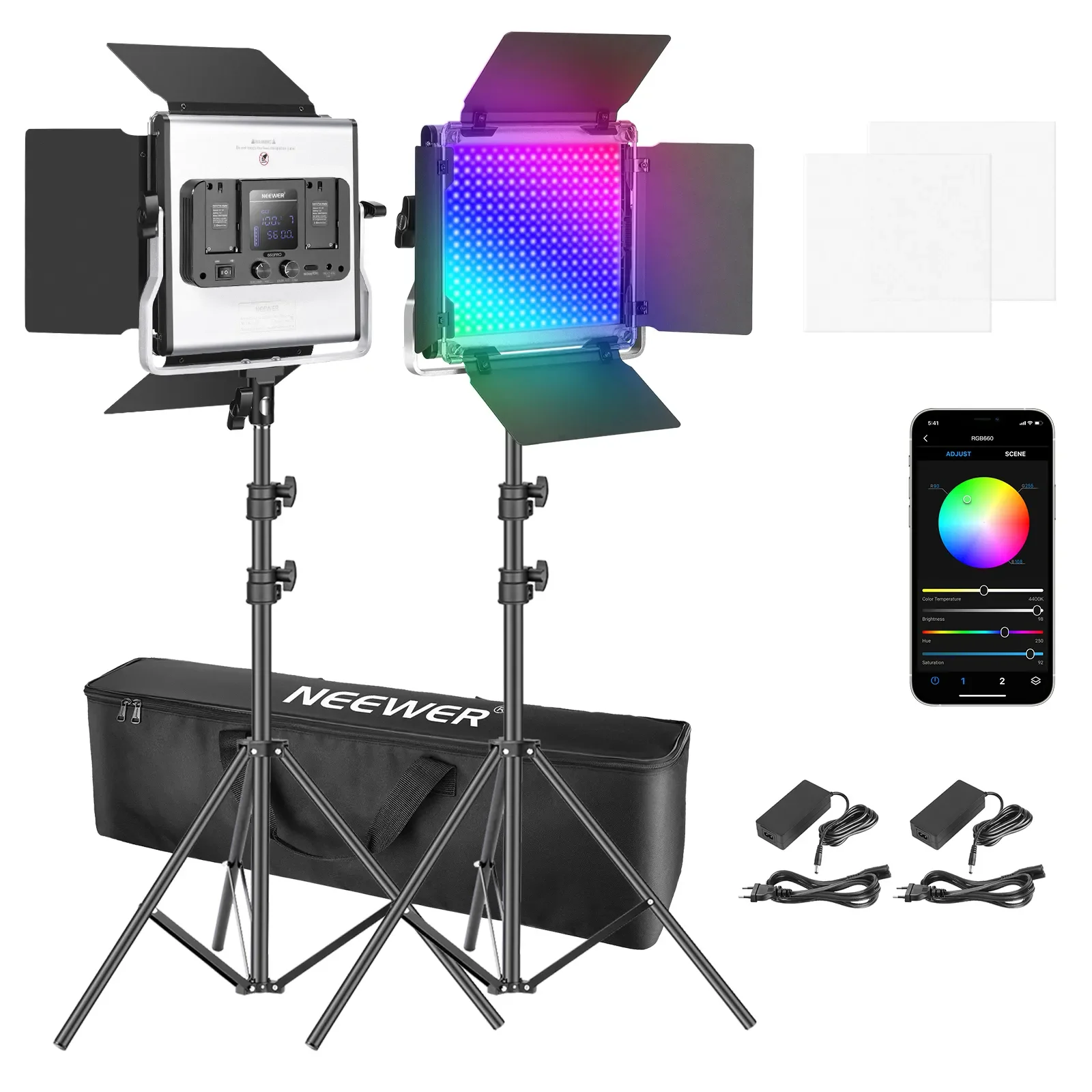 Photography Lighting Kit Neewer - Neewer 2 Packs 660 RGB Led