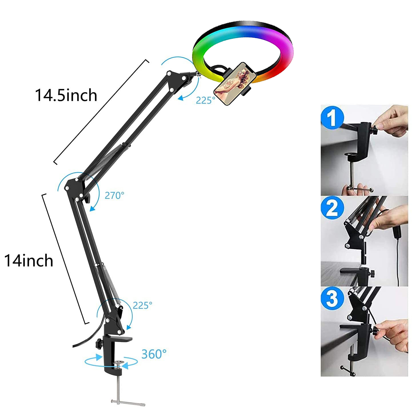 RGB Selfie Ring Light 26cm Fil - Photography Lighting Rgb review and price