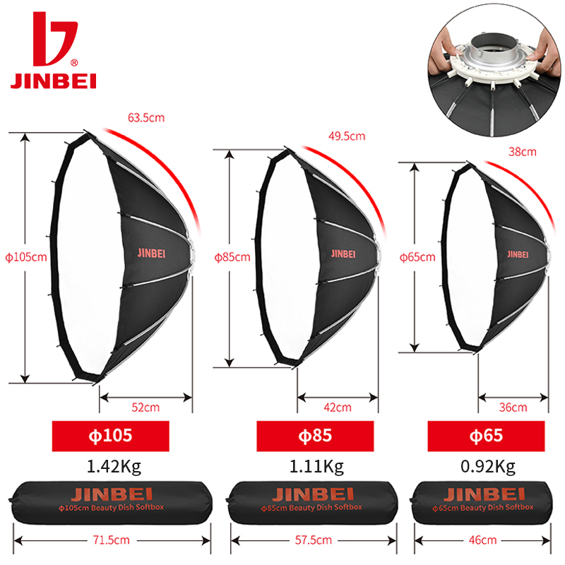 JINBEI 65  Quick Open Paraboli - Photography Lighting Kits review and price