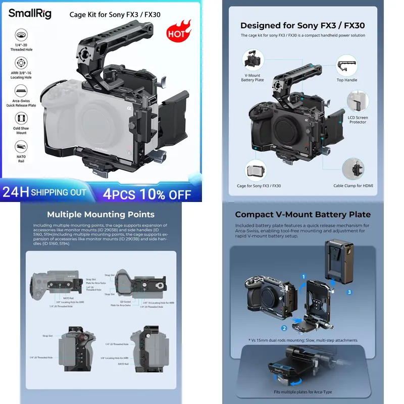 Brand For SmallRig FX30 Cage K - V Mount Battery review and price