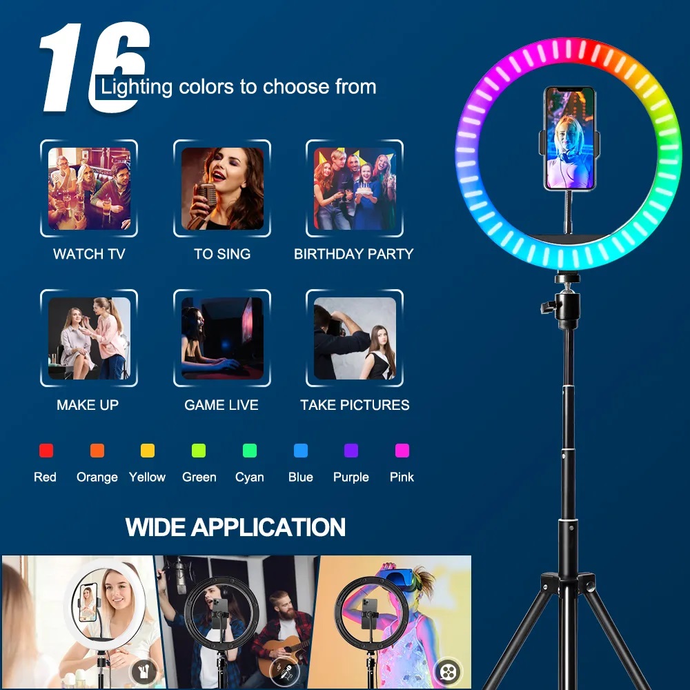 10 Inch RGB Ring Light With Re - Photography Lighting Circle review and price