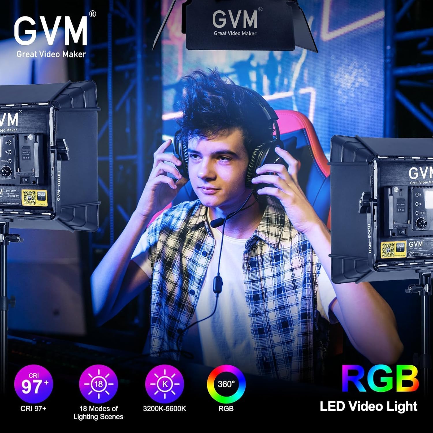RGB LED Video Lighting Kit, 3- - Photography Lighting Kits review and price