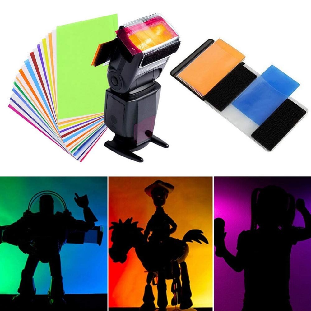 12 Colors Camera Flash Gels Li - Photography Lighting Gel review and price