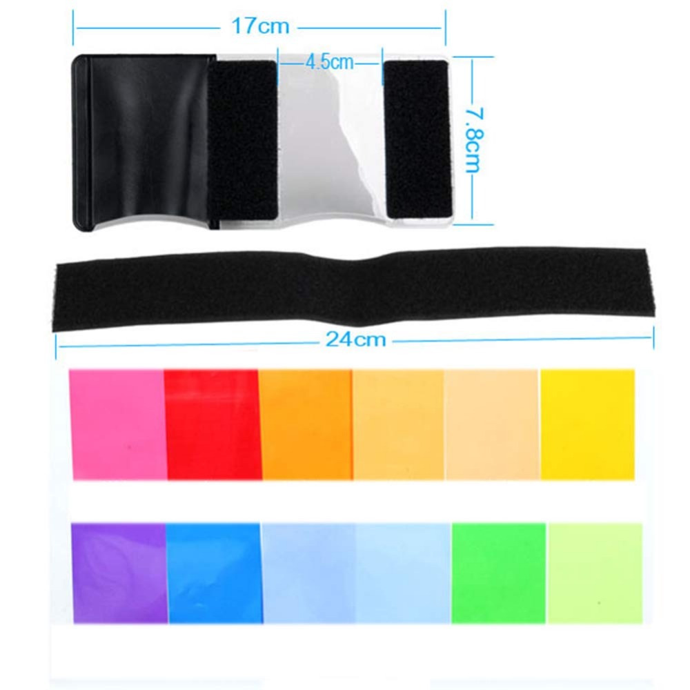 12 Colors Camera Flash Gels Li - Photography Lighting Gel review and price