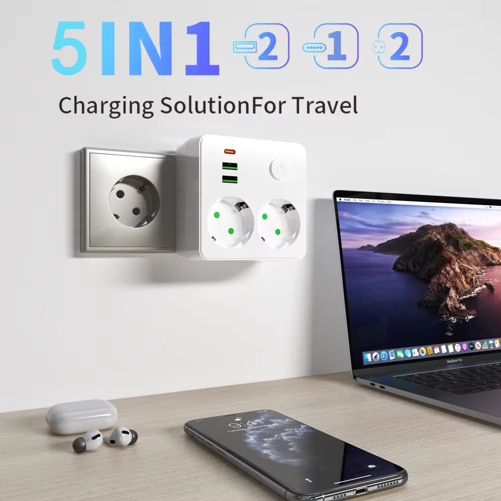 EU Plug Outlet 2 Sockets Multi - Photography Lighting Uk review and price