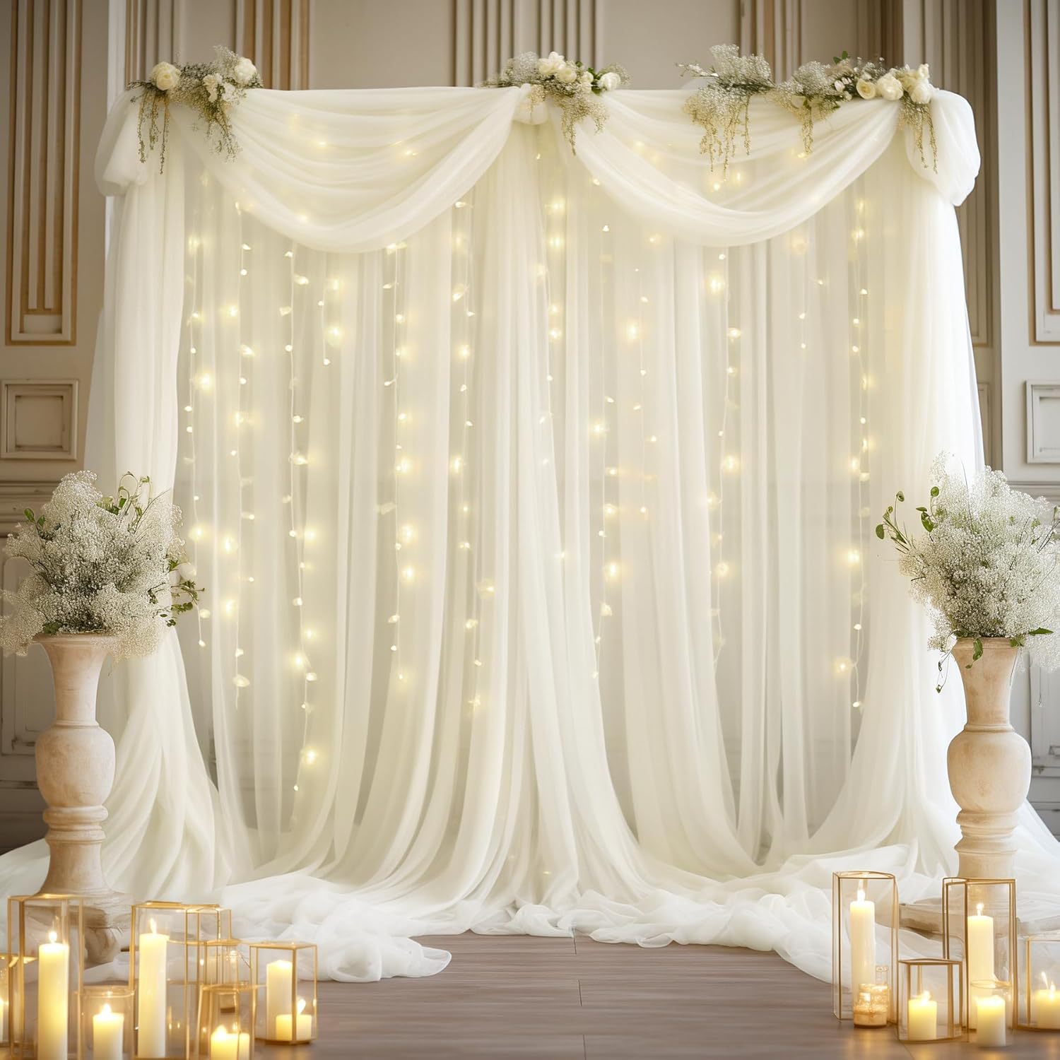 1 Pack Wedding Tulle Backdrop  - Photography Lighting Kits review and price