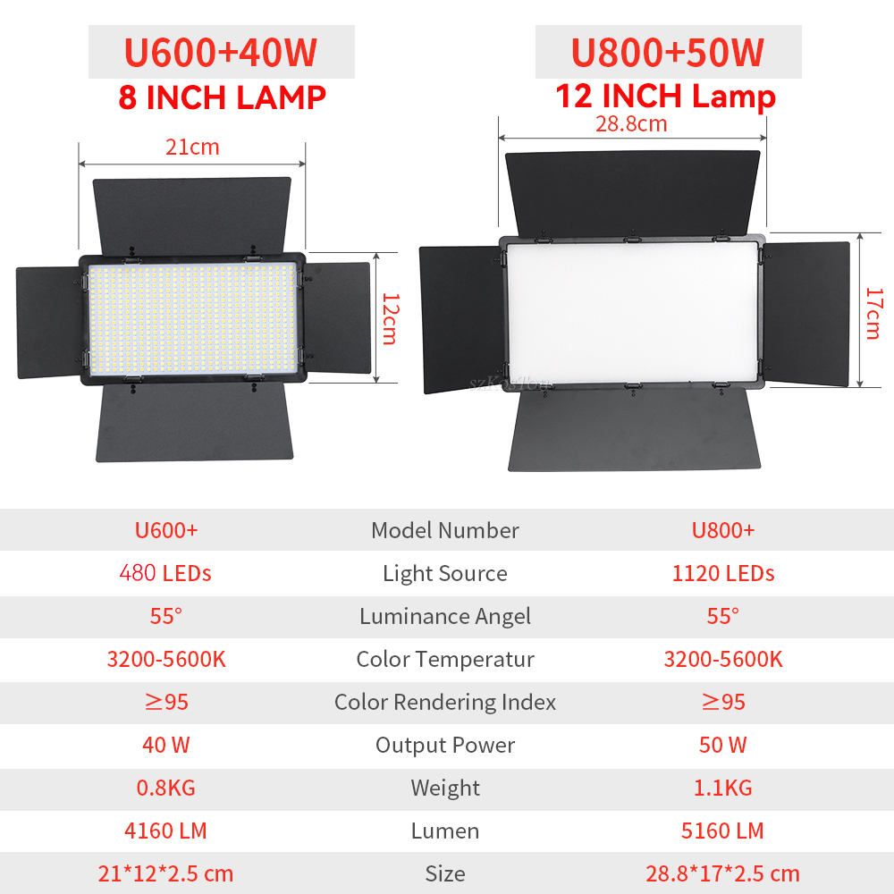 U800 U600 LED Photo Studio Vid - Photography Lighting Uk review and price